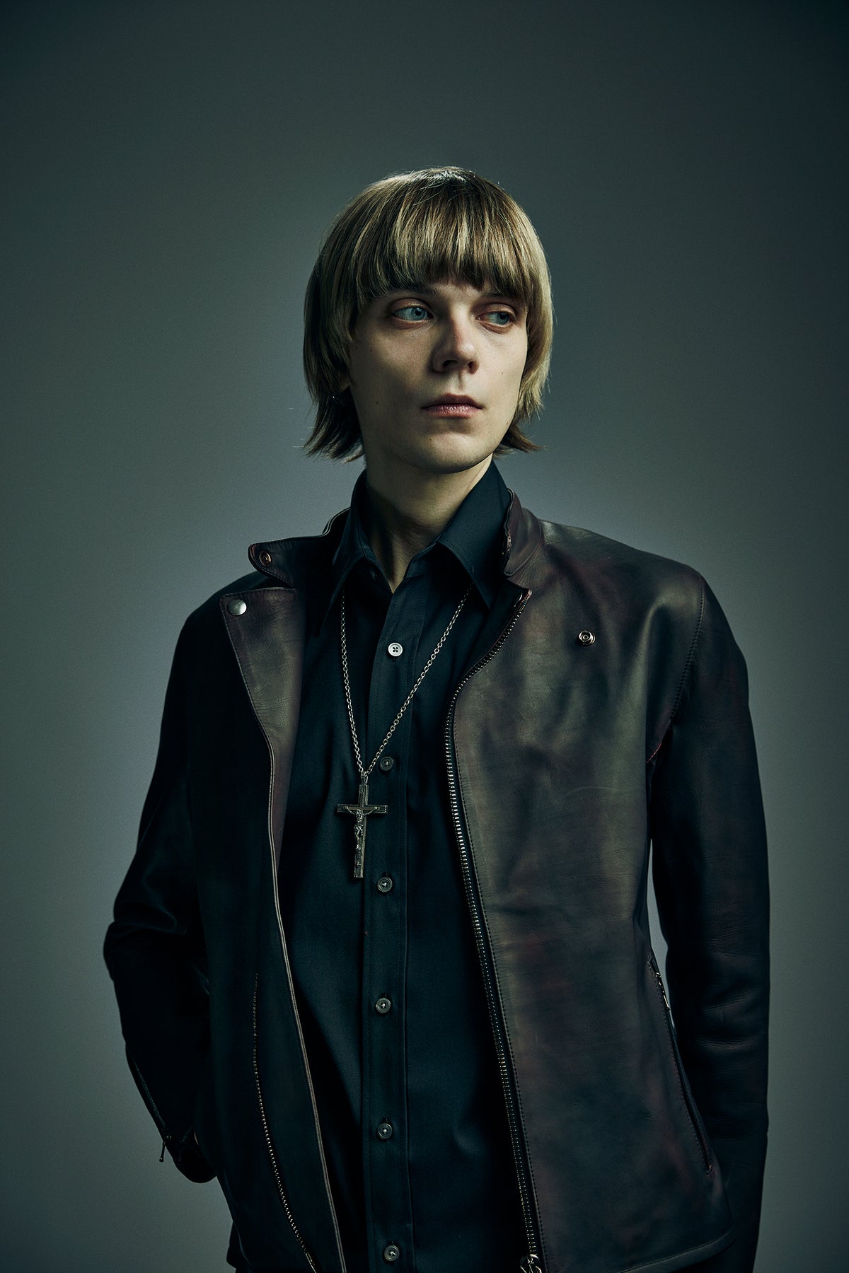 Cotton Poly Plain Weave L/S Shirt - BLACK