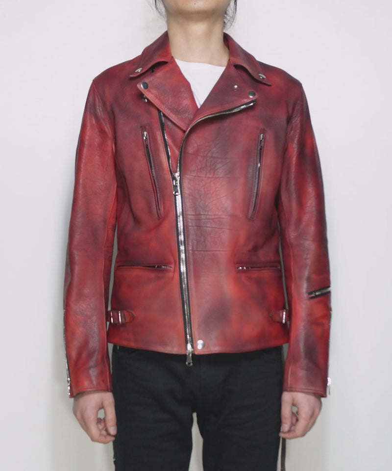 フルベジタブルタンニン鞣し ダブルショルダー Burning dyed - 燃焼