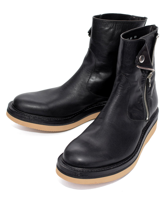 ジャパンステア イタリアンWオイル TRASH ライダース ブーツ - BLACK