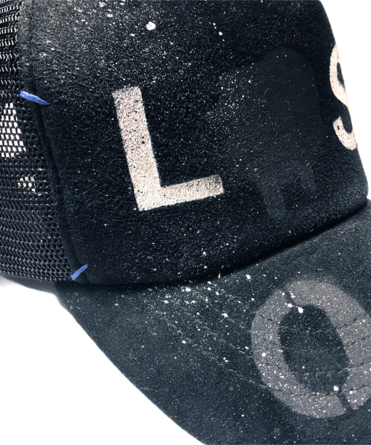 STRUM デザイナーカスタムメイド ゴートスエード レザーメッシュキャップ "LOST" Ver.1