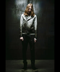 [BURN OUT] Domestic Vegetable Full Tanned Calf Skin  Titanium Dyed Double Riders Jacket