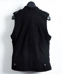 Lucinda Highland Lamb Silky Suede Vest / Black