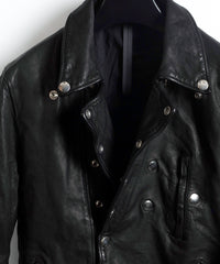 地生フルタンニンステア 製品染め ダブルライダース ナポレオンジャケット