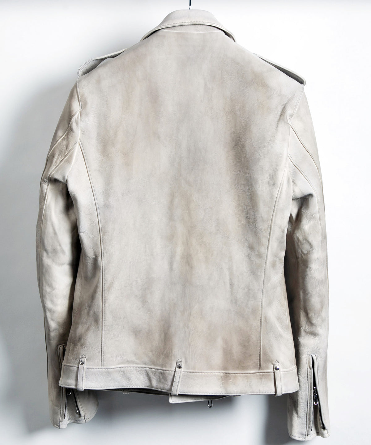 [BURN UP] Domestic White Tanned Calf Skin Double Riders Jacket