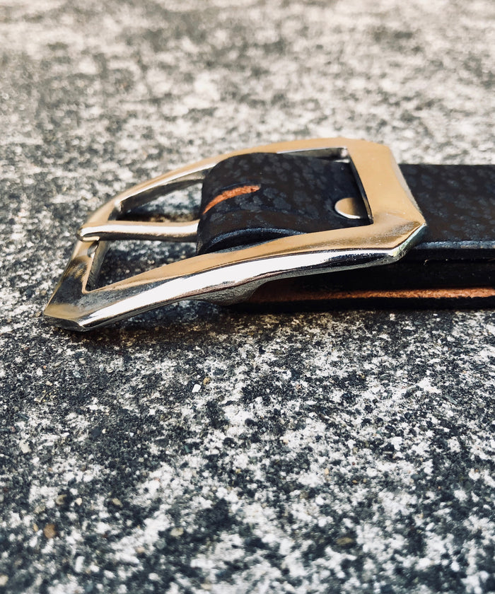 Vegetable Full Tanned Steer hide Shoulder Nickel Coated Buckle Belt