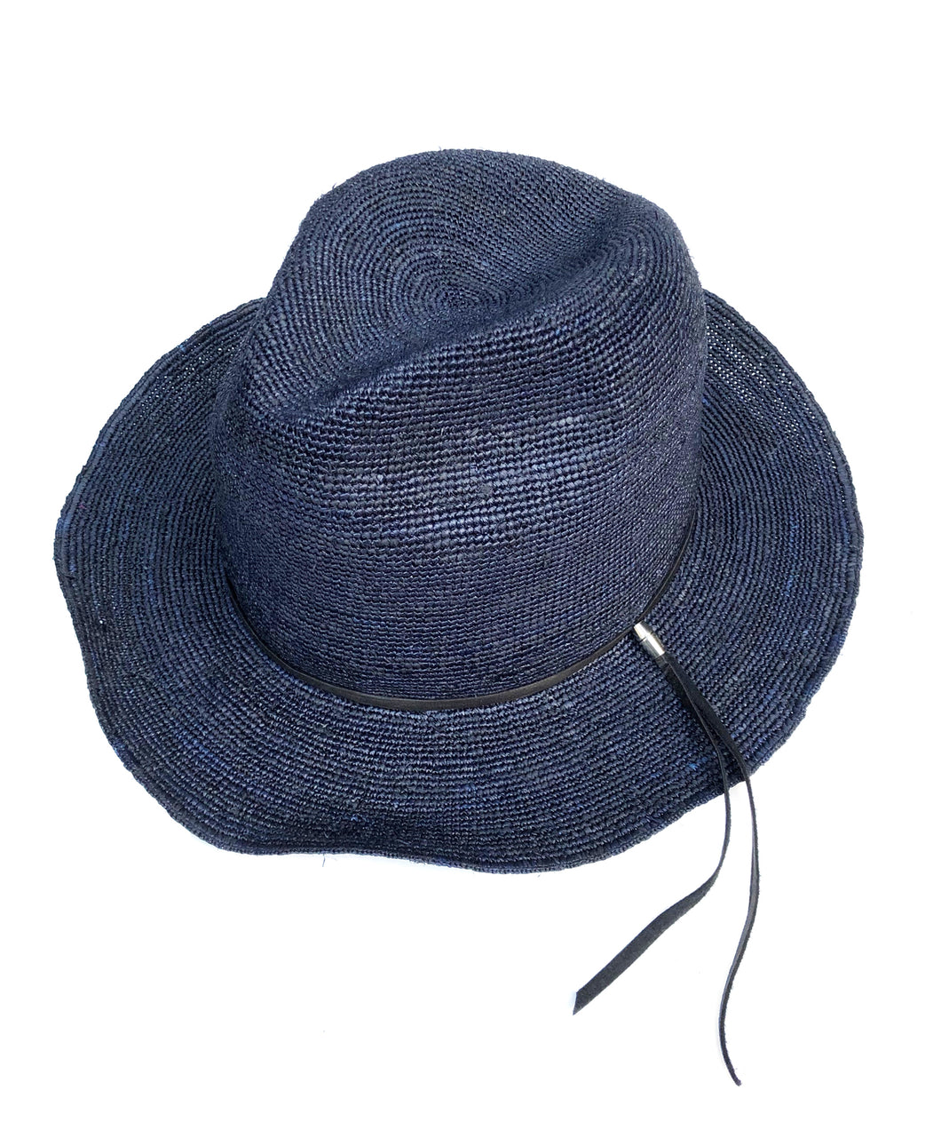 Raffia Knit Hat / Navy
