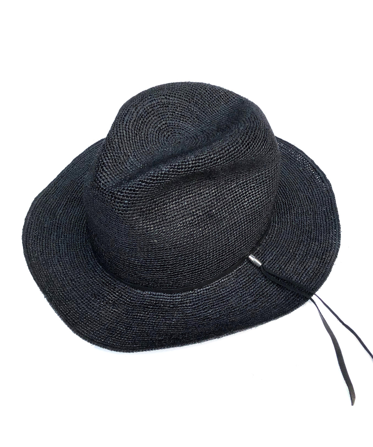 Raffia Knit Hat / Black