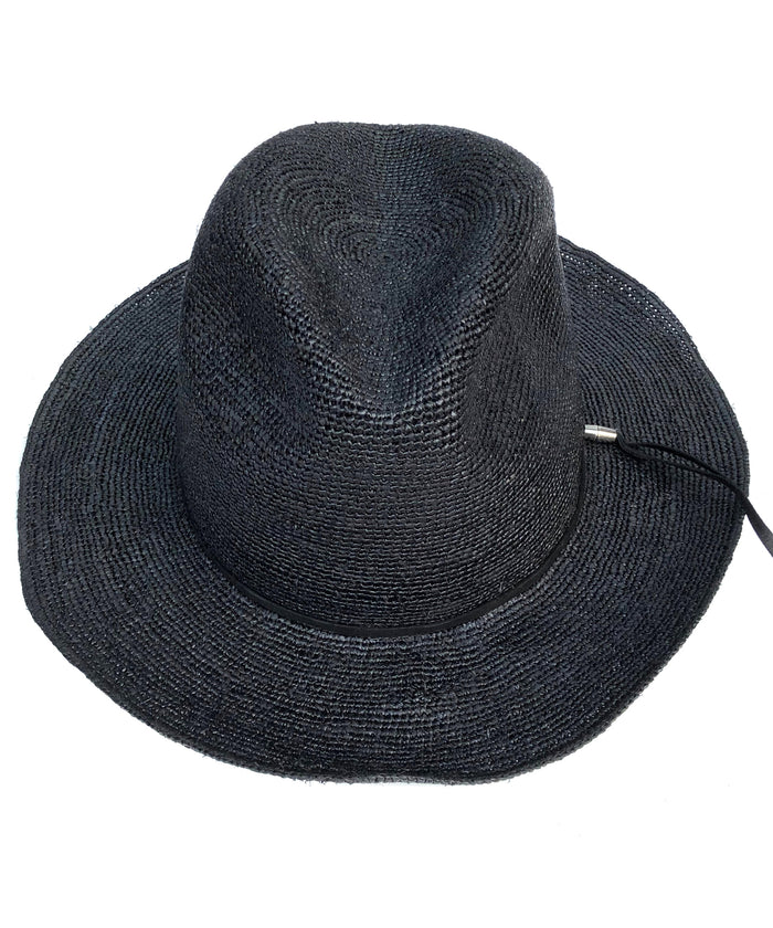 Raffia Knit Hat / Black