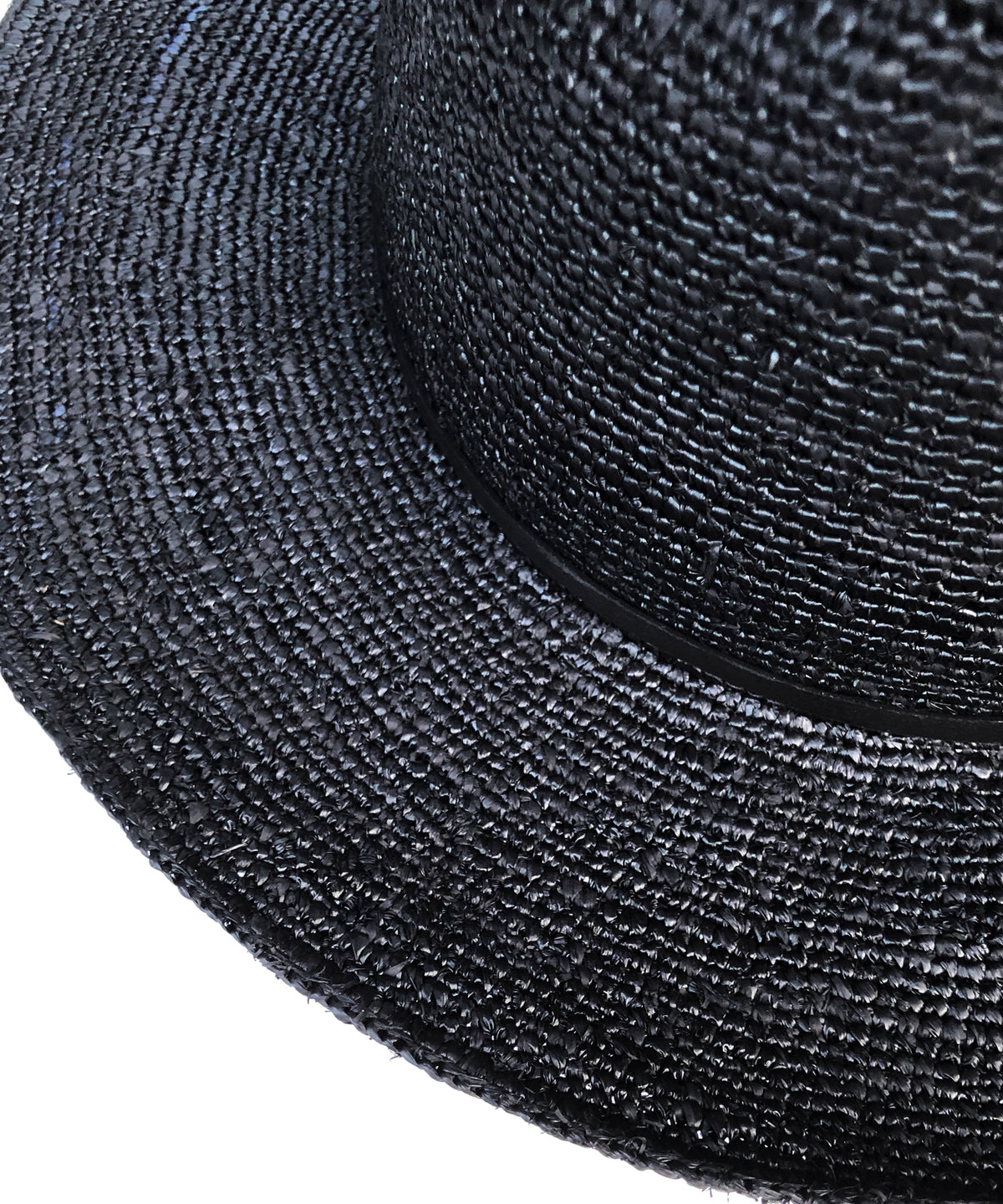 Raffia Knit Hat / Black