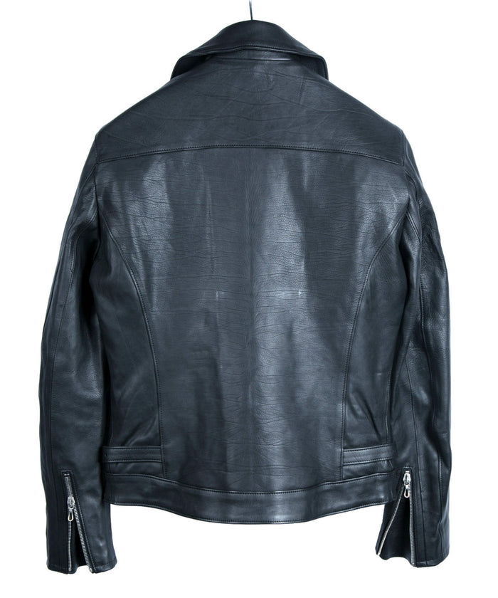 地生オイルカーフ ダブルライダースジャケット