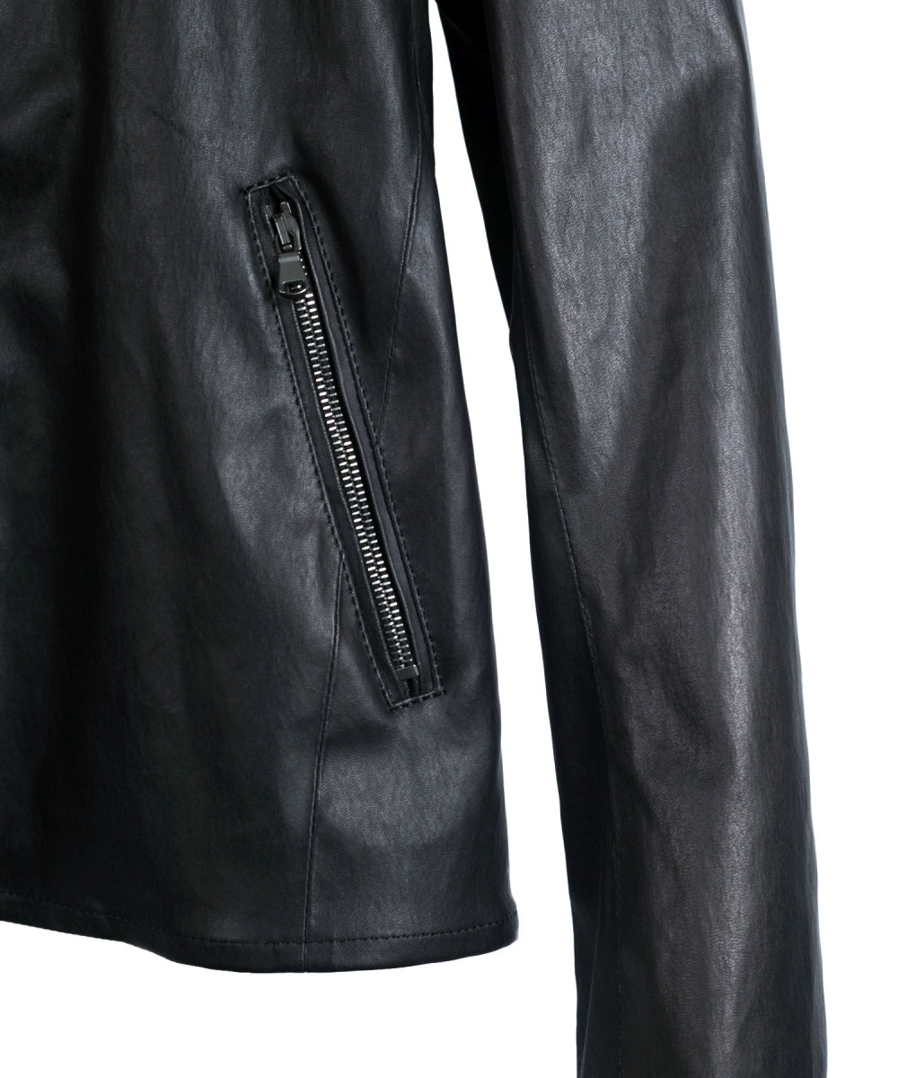 フランスストレッチラム シングルライダースジャケット