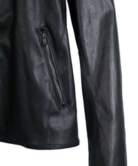 フランスストレッチラム シングルライダースジャケット