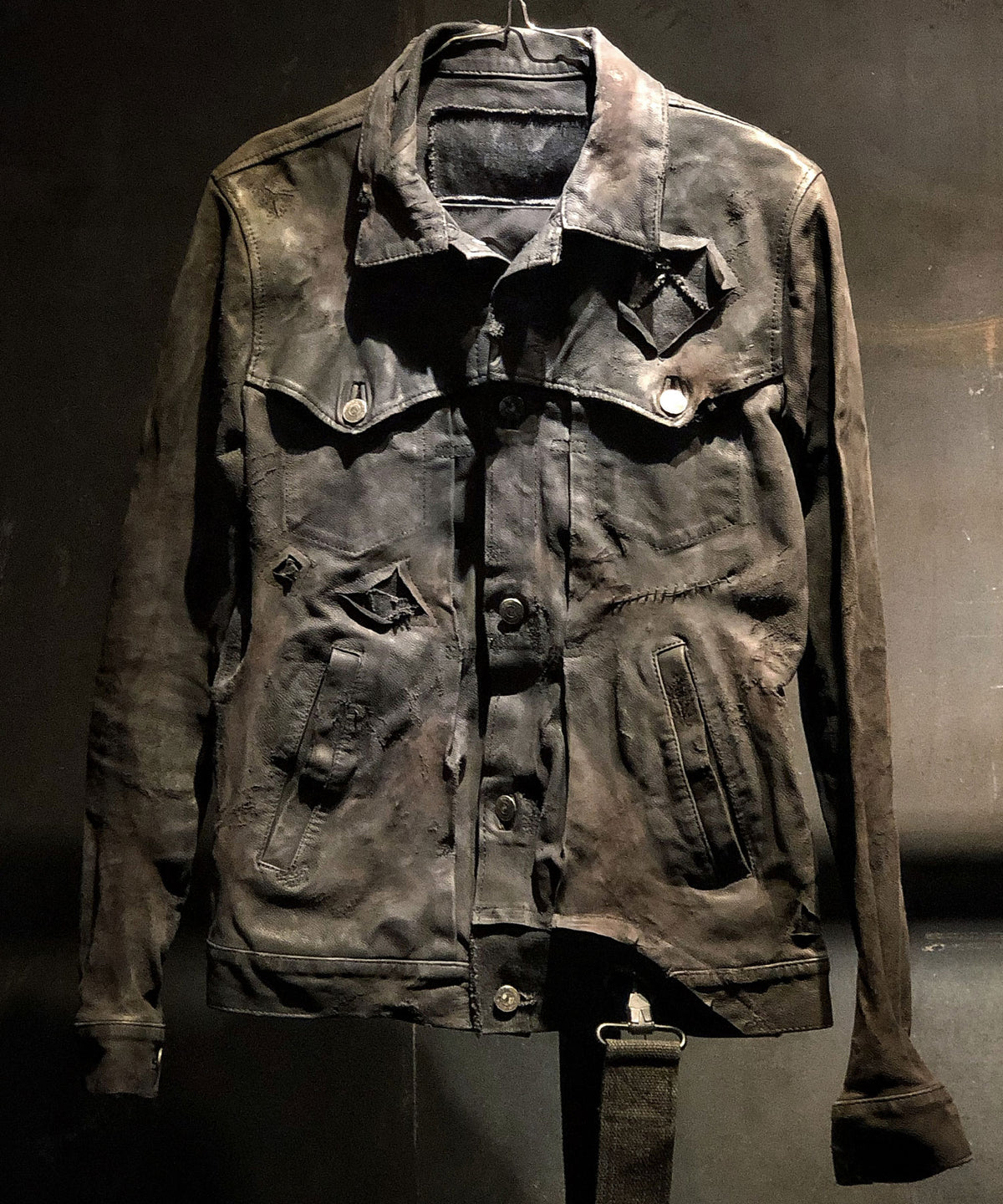 STRUM × Resurrection W name Leather G jean jacket