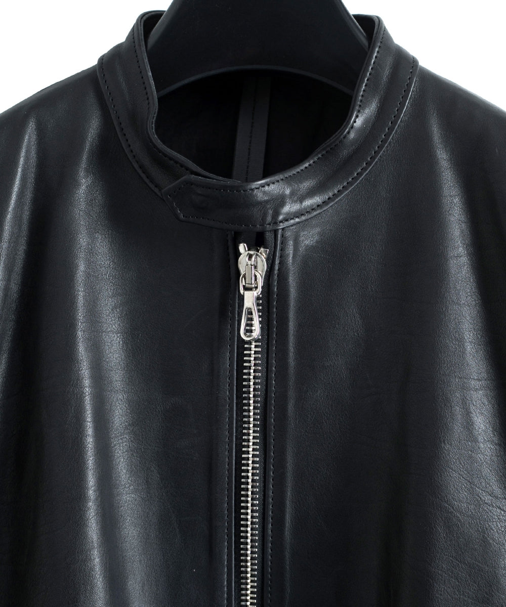 地生オイルカーフ シングルライダースジャケット