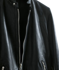 地生オイルカーフ シングルライダースジャケット