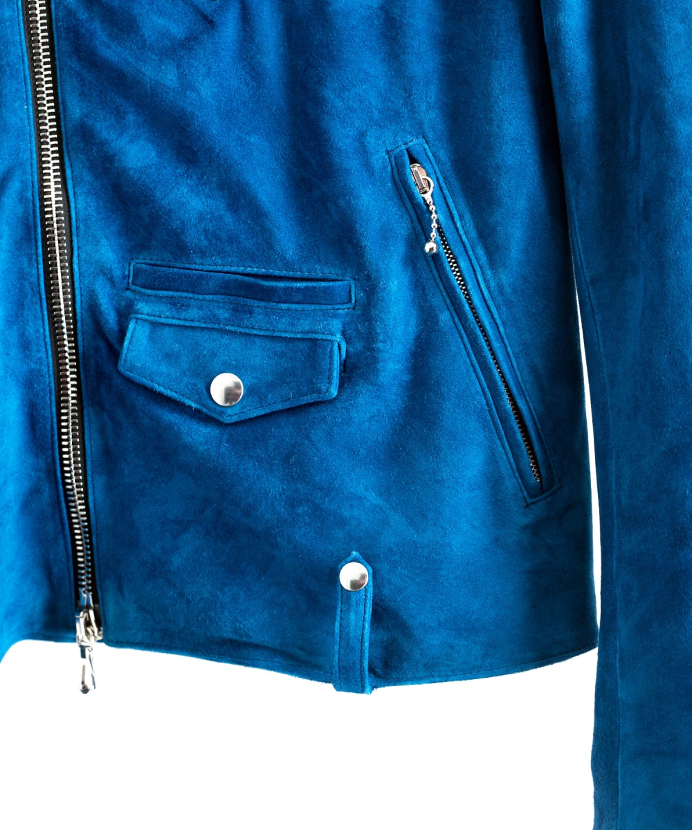 Domestic Calf Suede Double Riders Jacket / BLACK