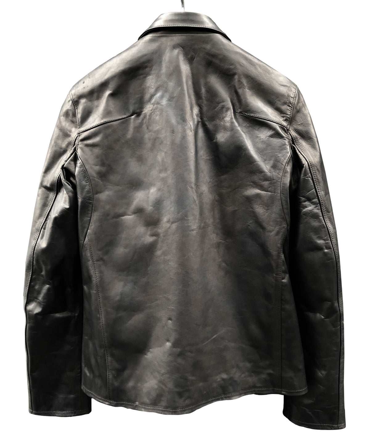 Domestic Oil Kip Hybrid Tanned Single Riders Jacket / Black
