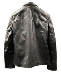 Domestic Oil Kip Hybrid Tanned Single Riders Jacket / Black