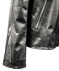 Domestic Oil Kip Hybrid Tanned Single Riders Jacket / Black
