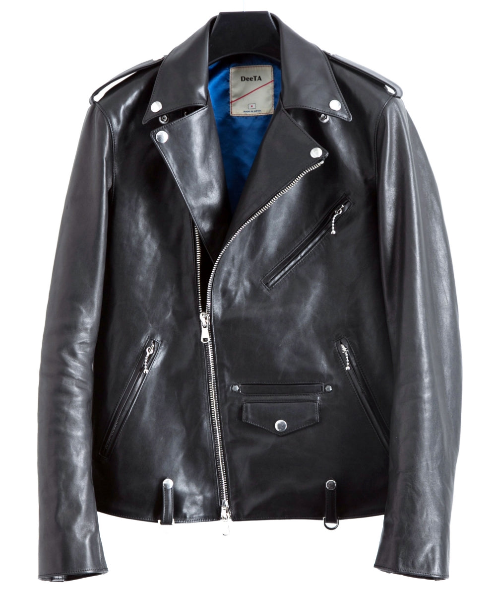 STRUM x DeeTA Vegetable Full Tanned Horsehide Wax Vintage Double Riders Jacket