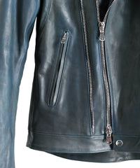 地生カウタンニン Burning dyed 革染め + 製品墨染め "RAVEN" ダブルライダースジャケット