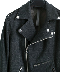 Load image into Gallery viewer, Stretch Tweed Sumi Dyed Double Riders Jacket
