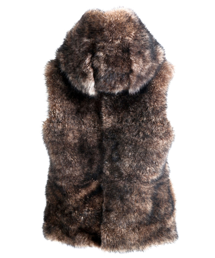 モンゴル ブラウン カシミア フーディーベスト