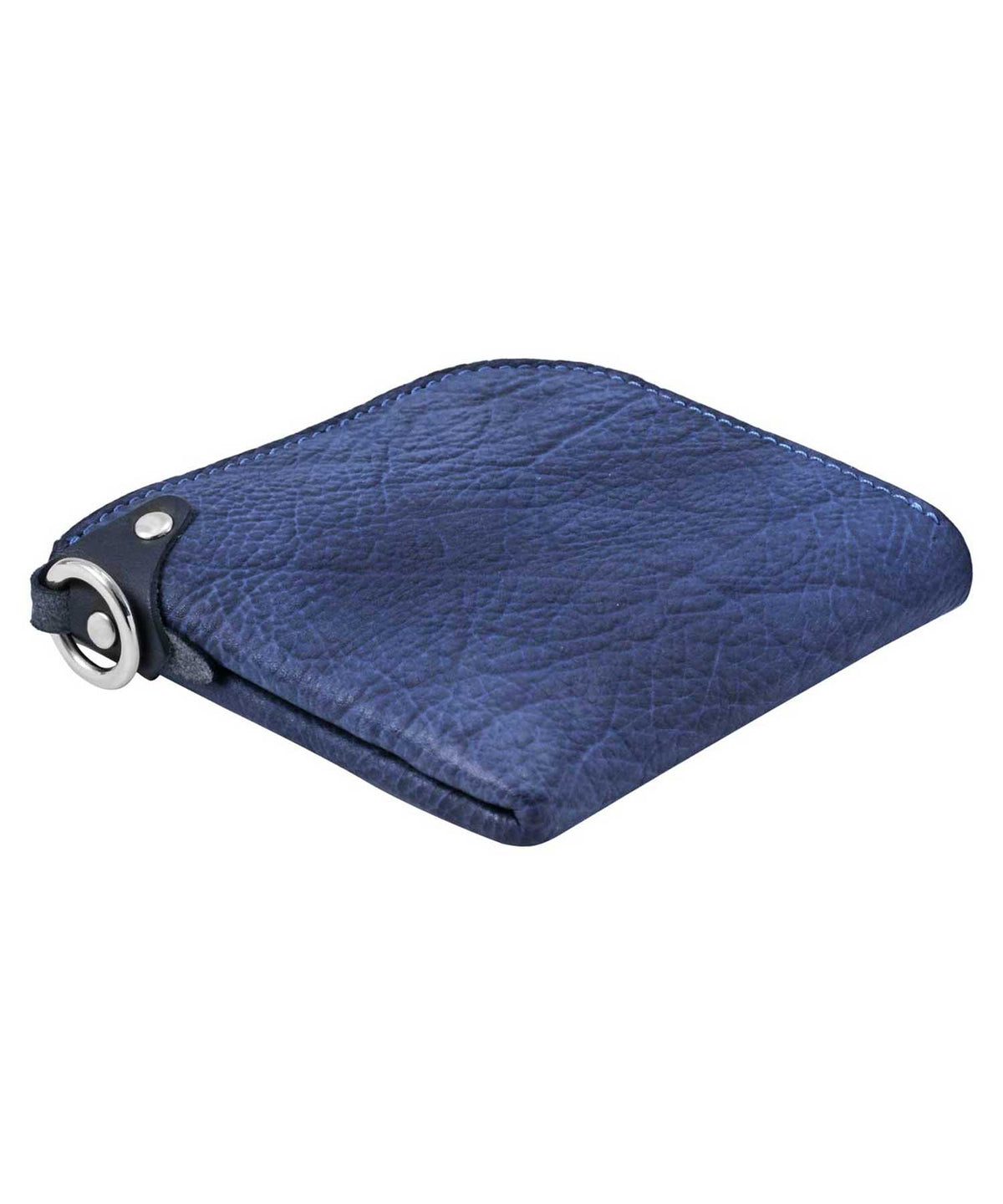  [Burning Dyed] Domestic Vegetable Full Tanned Calf Shrank Skin Wallet / Gun Blue