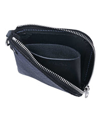  [Burning Dyed] Domestic Vegetable Full Tanned Calf Shrank Skin Wallet / Gun Blue