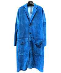 Load image into Gallery viewer, Domestic Calf suede Over Coat / BLUE
