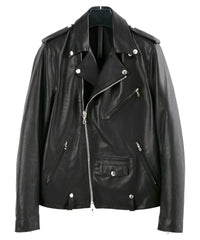 Load image into Gallery viewer, France Horsehide Double Grease Finished Double Riders Jacket / Black