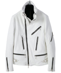 アルデヒド鞣し ディアスキン MAD ライダースジャケット - ピュアホワイト