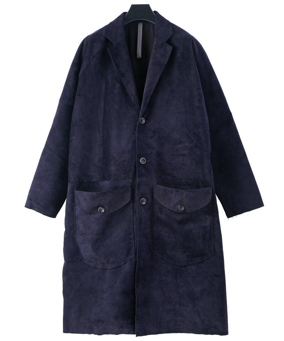 Domestic Calf Suede Over Coat / DARK PURPLE