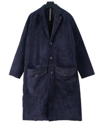 Domestic Calf Suede Over Coat / DARK PURPLE