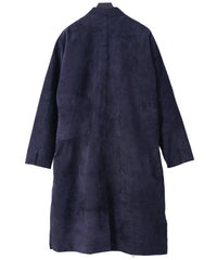 Domestic Calf Suede Over Coat / DARK PURPLE