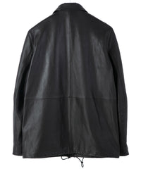 Italian Oil Lambskin Coach Jacket / BLACK