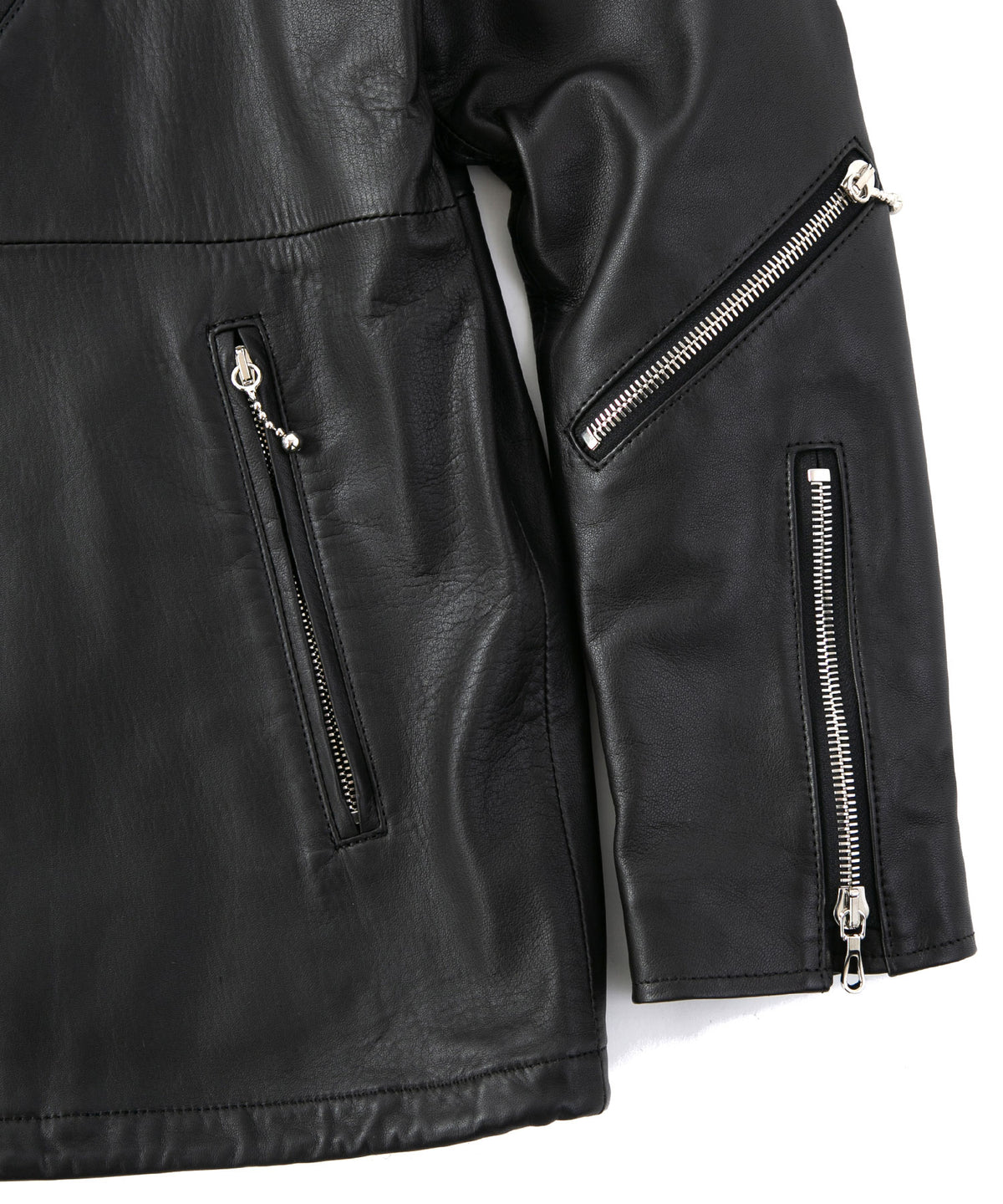 Italian Oil Lambskin Coach Jacket / BLACK