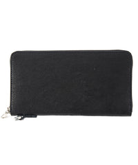 [Session] Pit Vegetable Full tanned Shrank Horse hide Round Wallet / Black