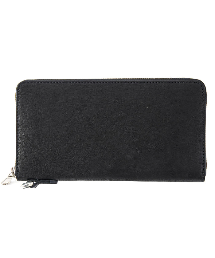 [Session] Pit Vegetable Full tanned Shrank Horse hide Round Wallet / Black