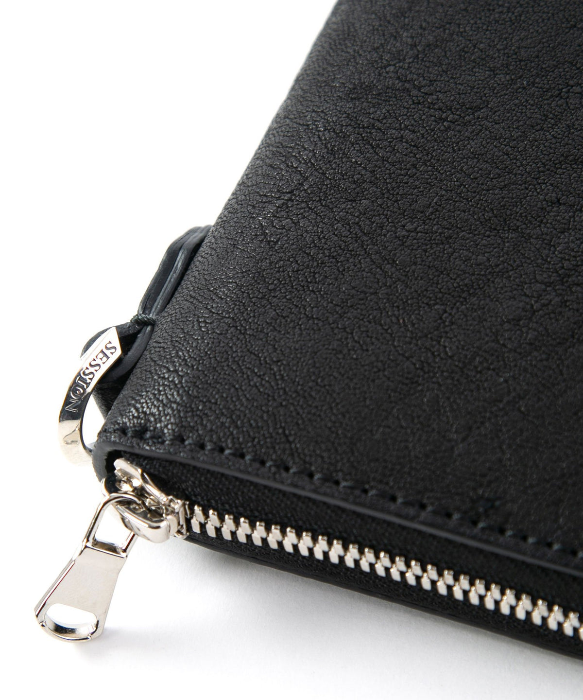 [Session] Pit Vegetable Full tanned Shrank Horse hide Round Wallet / Black