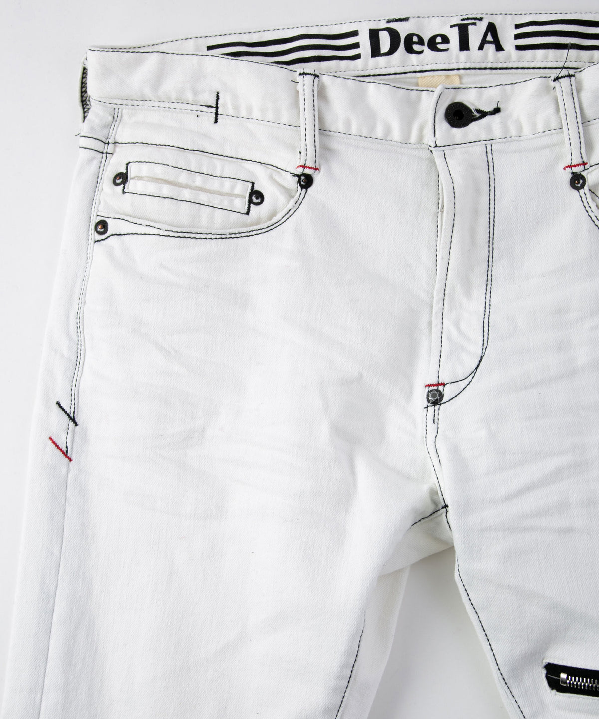 STRUM x DeeTA Double Core Stretch Denim Pants / White