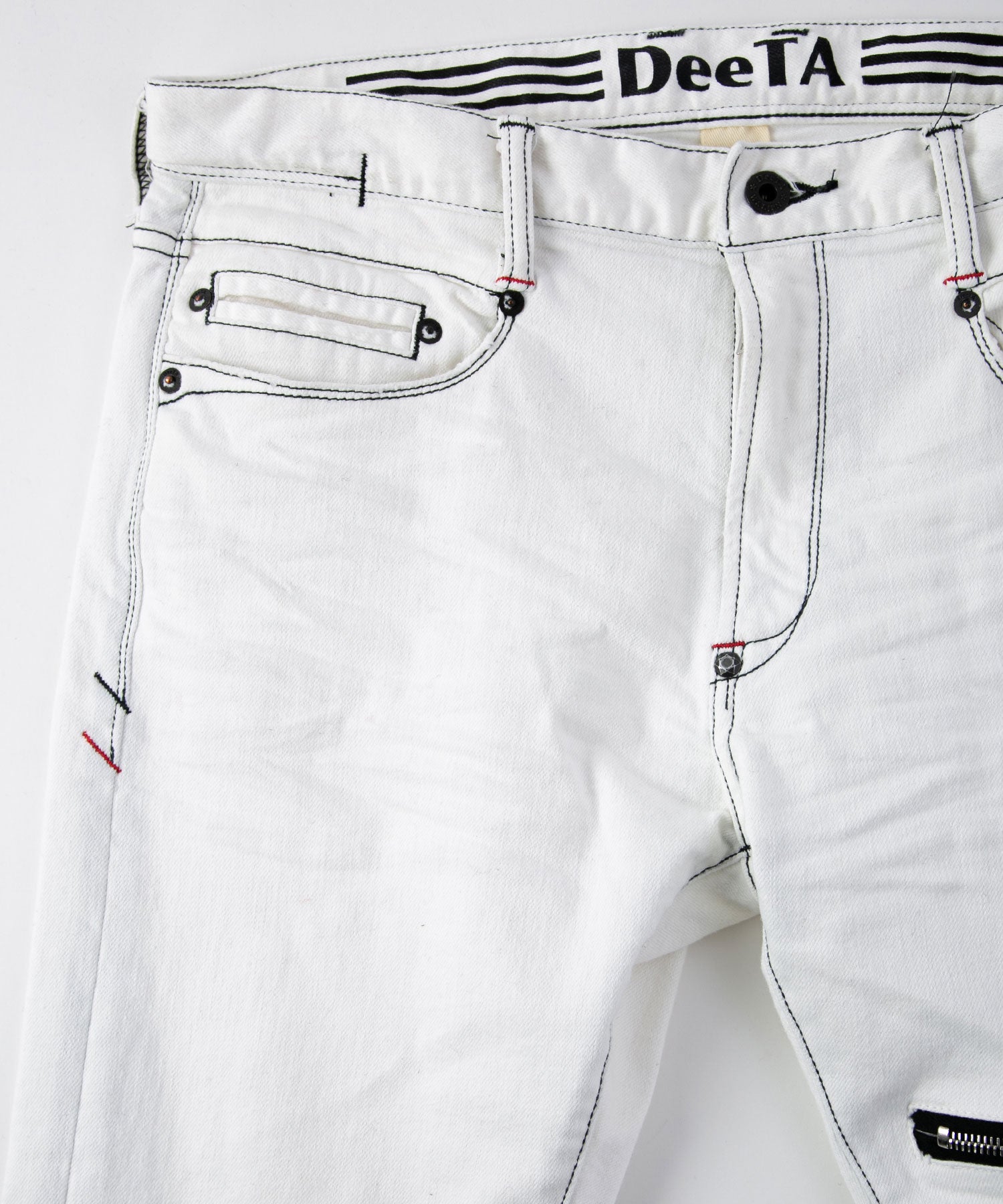 Load image into Gallery viewer, STRUM x DeeTA Double Core Stretch Denim Pants / White