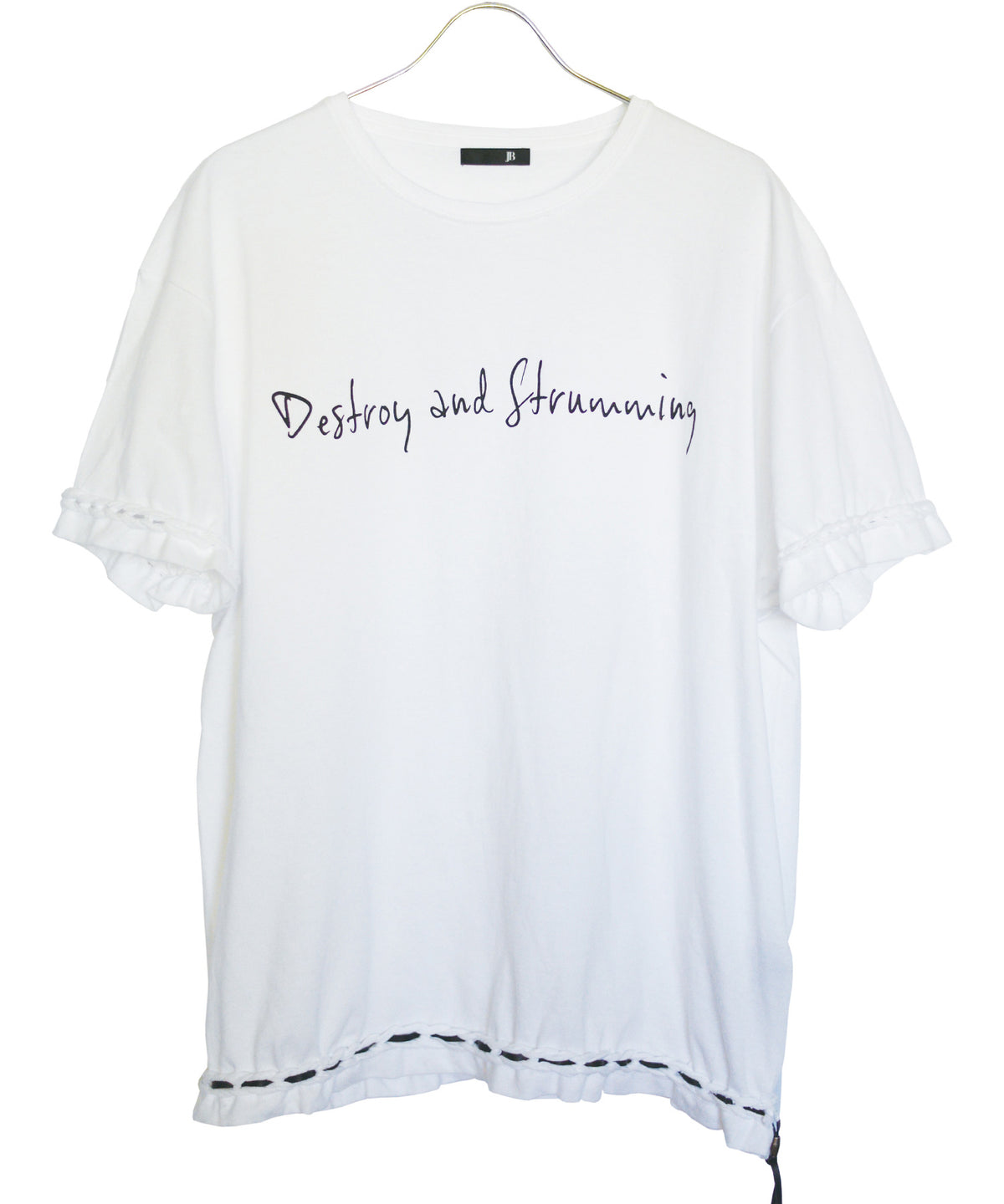 STRUM x JOHNNY BUSINESS "Destroy and Strumming" T-shirt / White