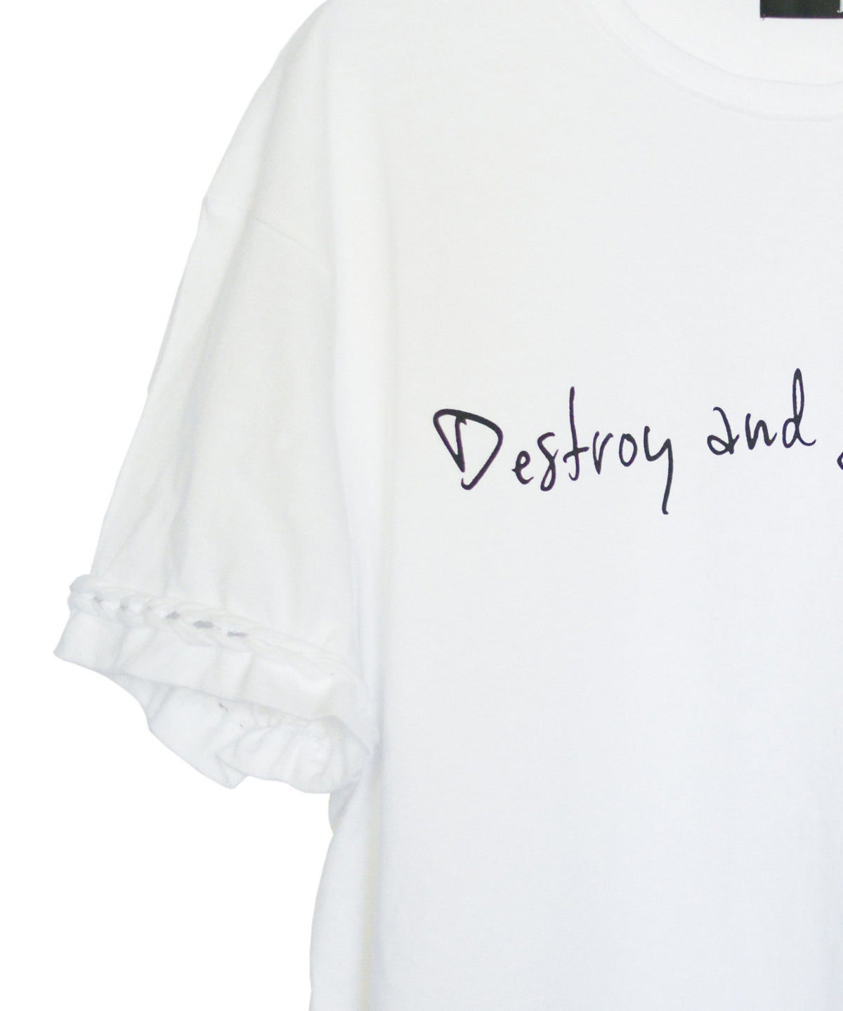 STRUM x JOHNNY BUSINESS "Destroy and Strumming" T-shirt / White