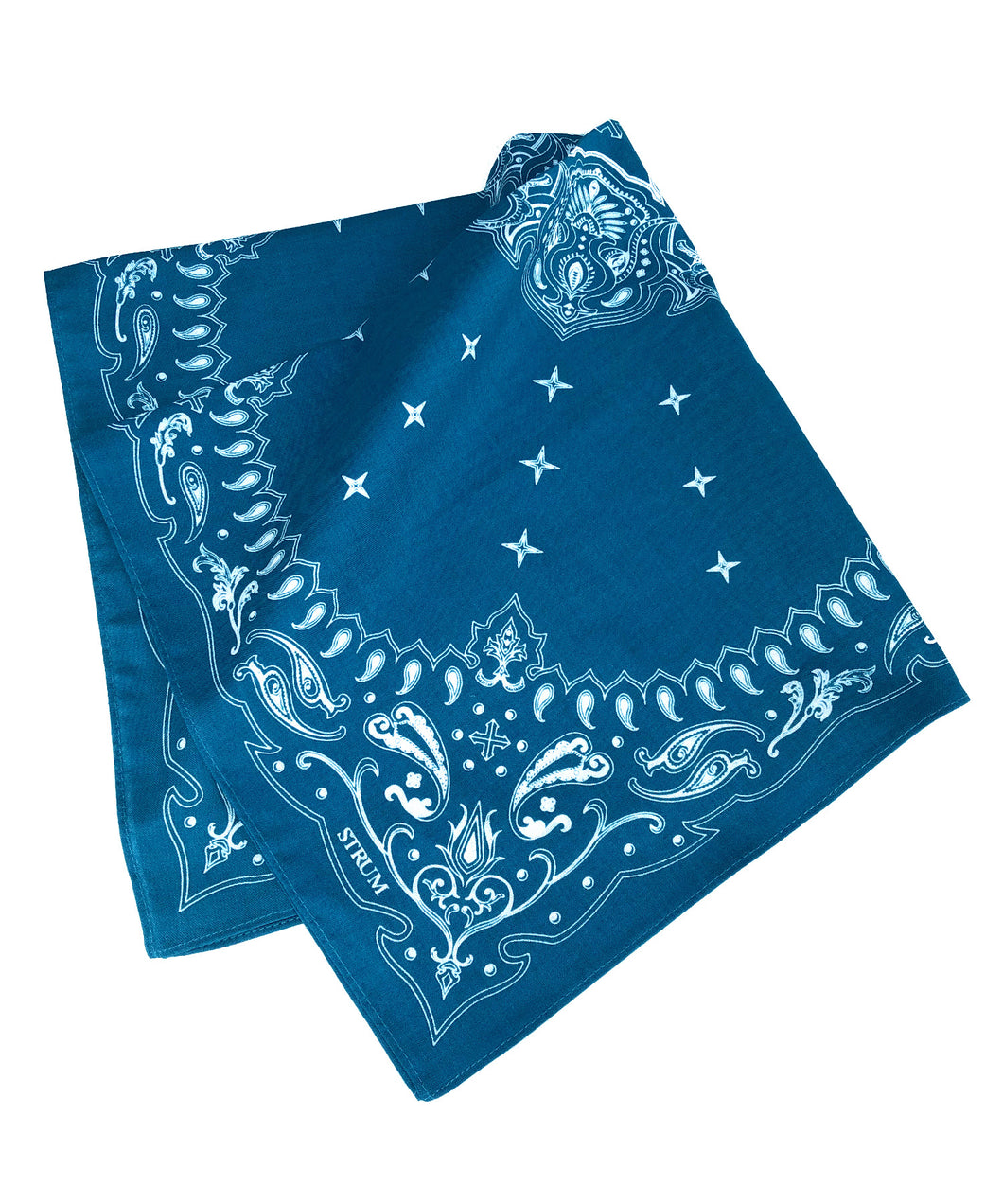 Cotton Bandana / Turquoise x White