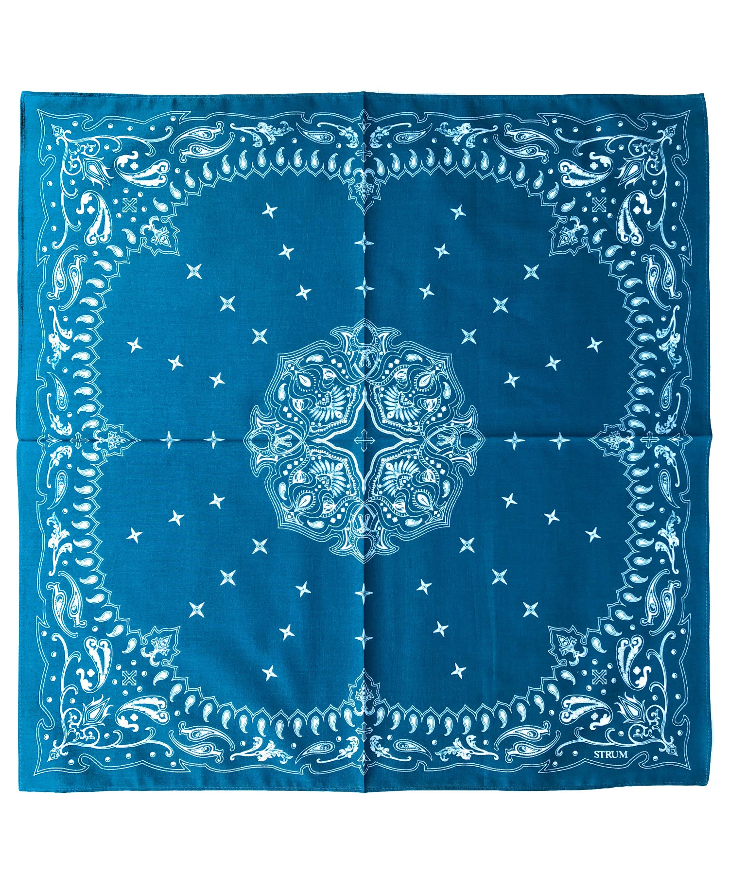 Load image into Gallery viewer, Cotton Bandana / Turquoise x White