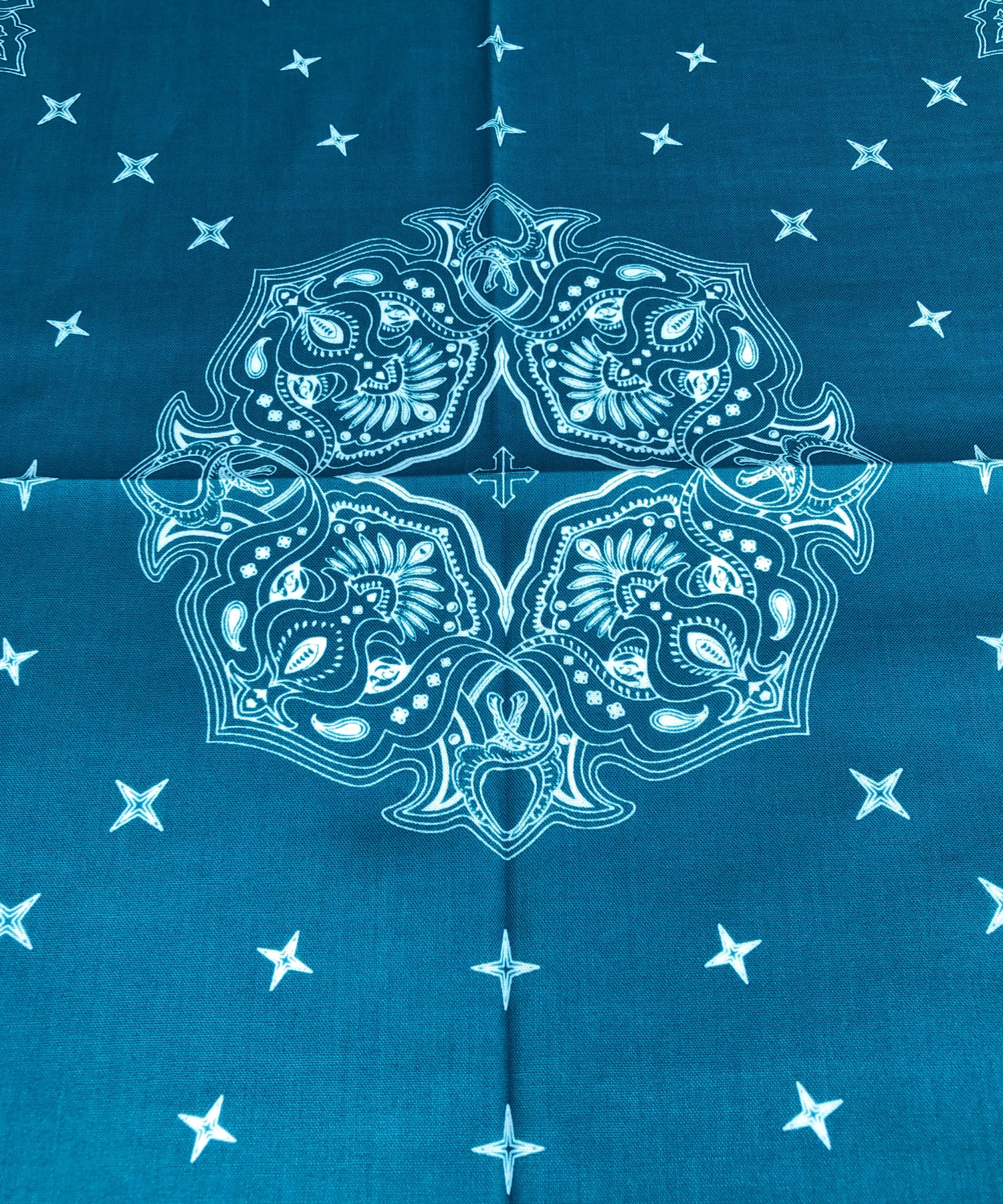 Load image into Gallery viewer, Cotton Bandana / Turquoise x White