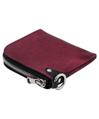 [Burning Dyed] Domestic Vegetable Full Tanned Calf Skin Wallet / Burgundy