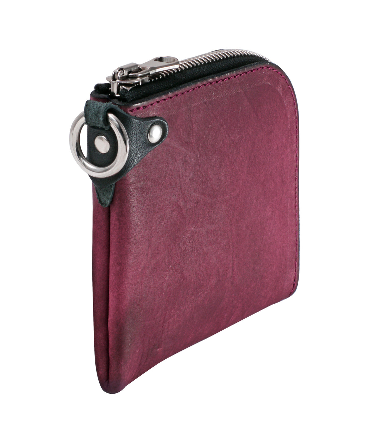 [Burning Dyed] Domestic Vegetable Full Tanned Calf Skin Wallet / Burgundy