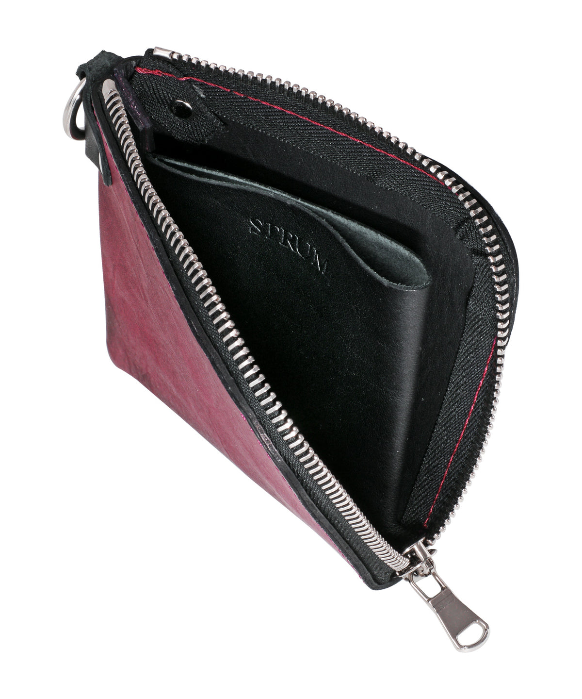 [Burning Dyed] Domestic Vegetable Full Tanned Calf Skin Wallet / Burgundy